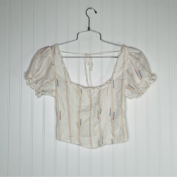 Free People Striped Seratonin Smocked Crop Top - Picture 2 of 7